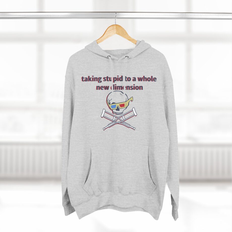 Jackass Taking Stupid to a Whole New Dimension Three-Panel Fleece Hoodie