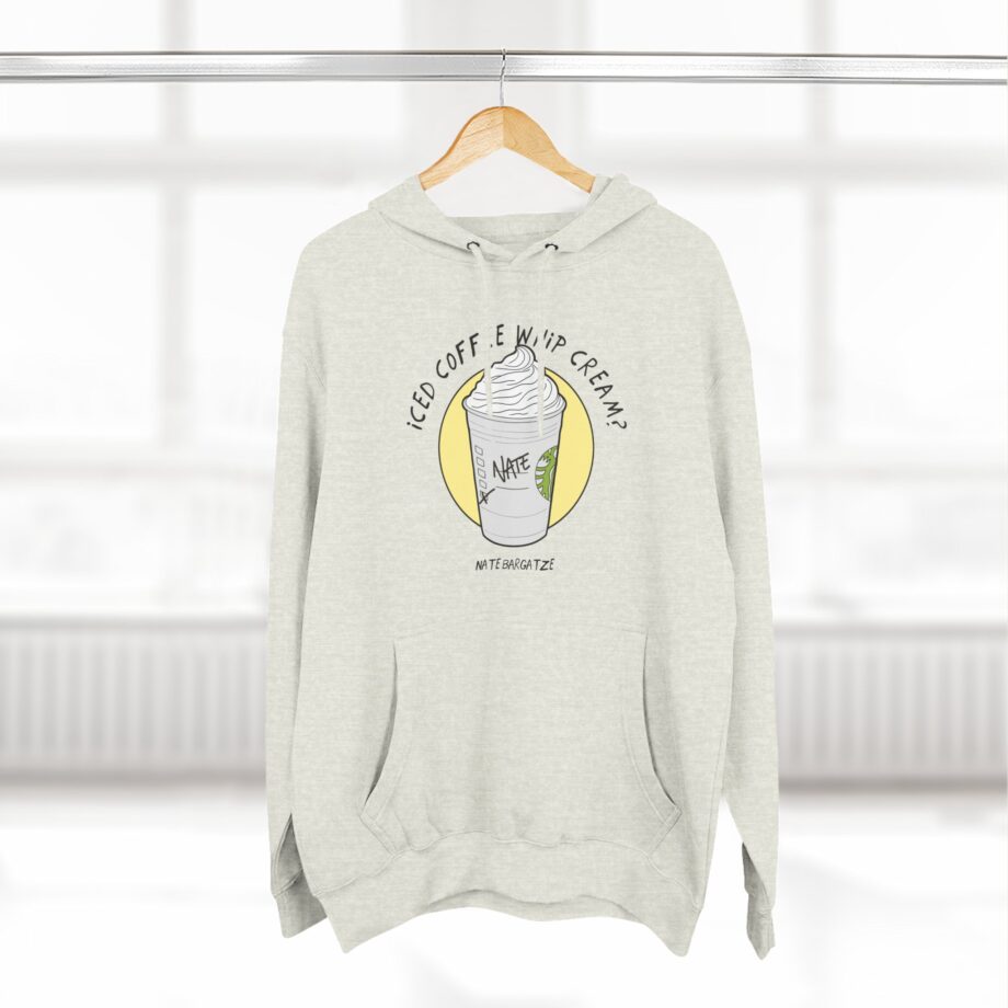 Nate Bargatze - Iced Coffee Whip Cream Three-panel Fleece Hoodie