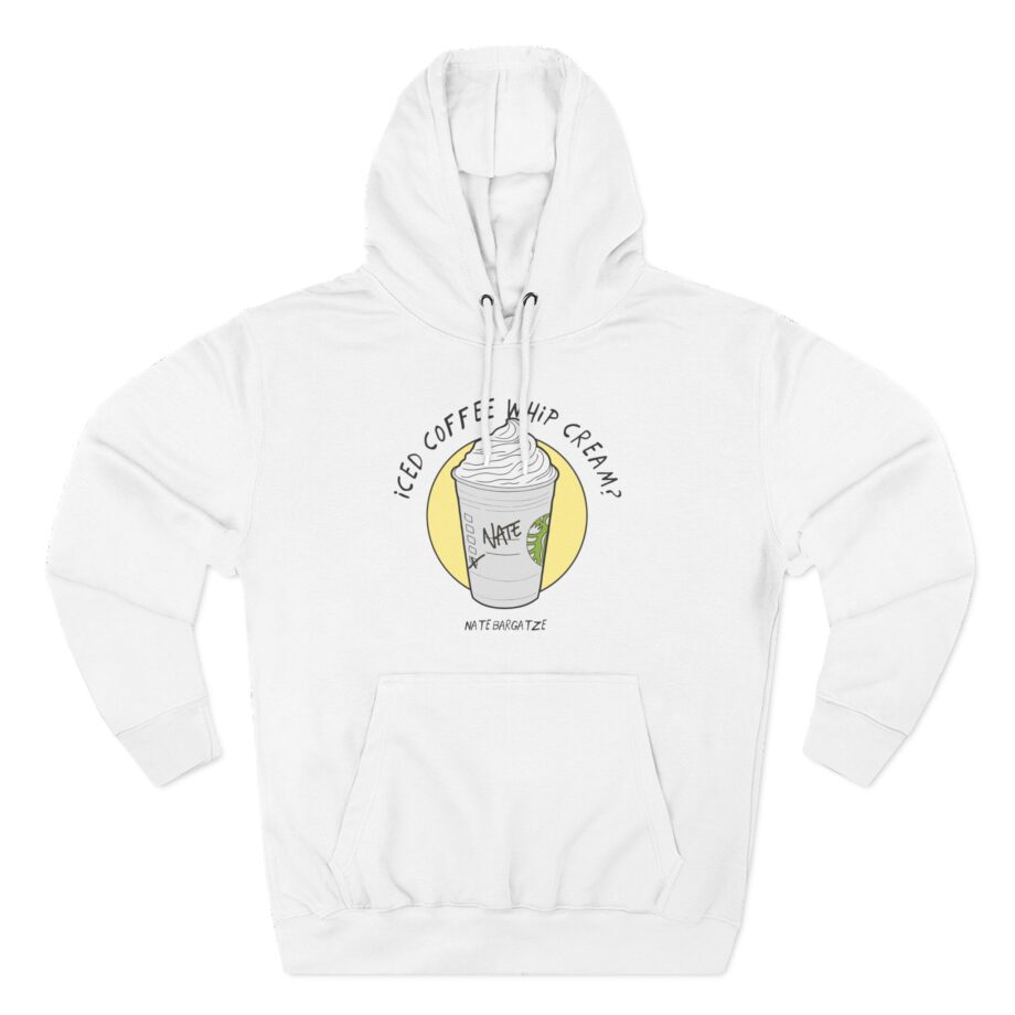 Nate Bargatze - Iced Coffee Whip Cream Three-panel Fleece Hoodie