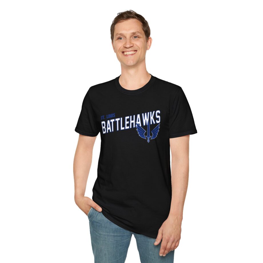 St. Louis Battlehawks 108 Stitches Tarc Merman  Unisex Softstyle T-Shirt
