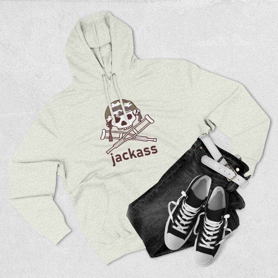 Jackass Camouflage Helmet Three-Panel Fleece Hoodie