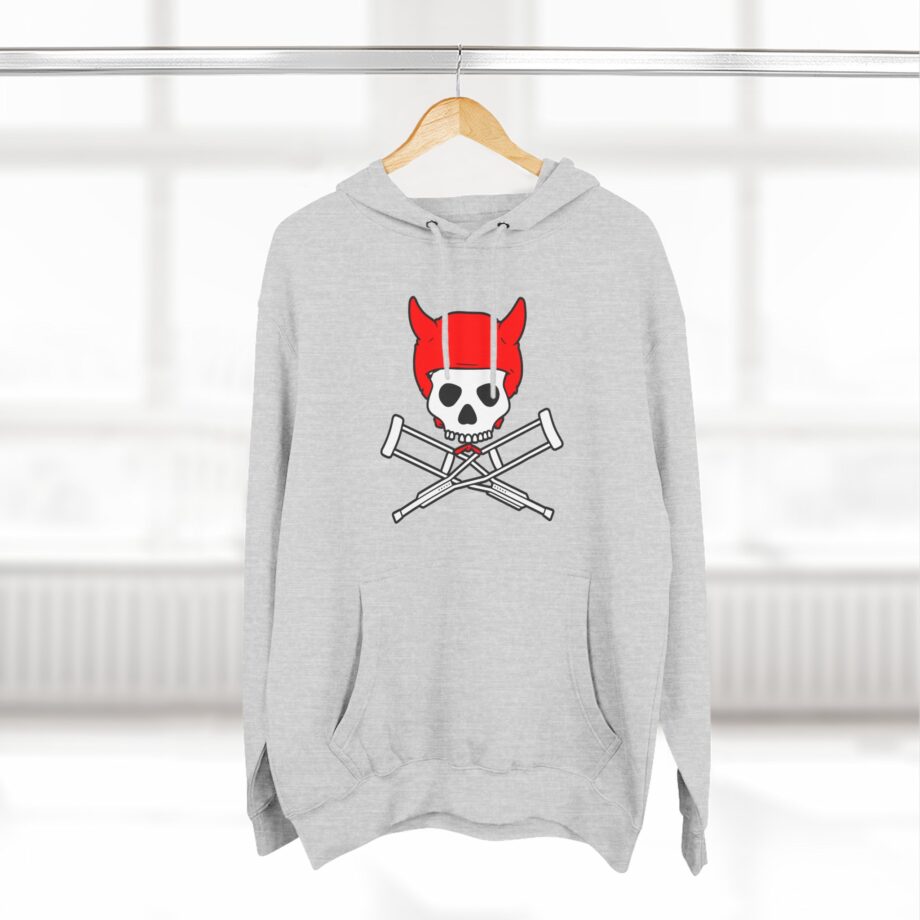 Jackass Devil Horns Skull & Crossbones Three-Panel Fleece Hoodie