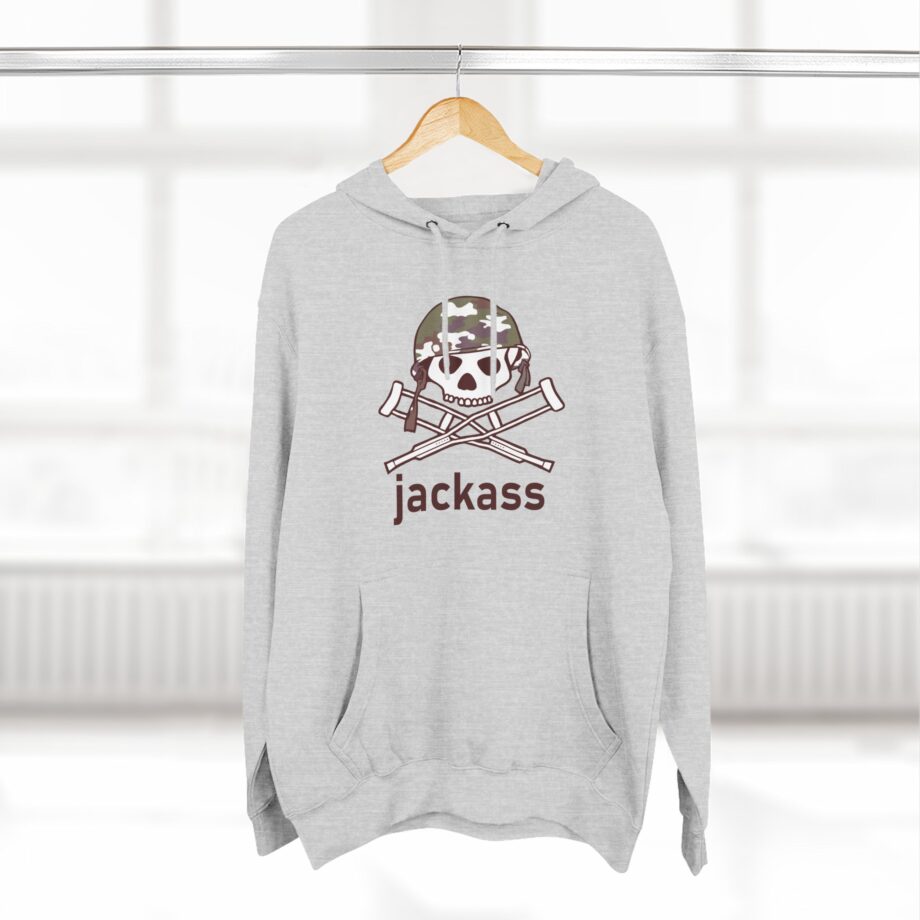 Jackass Camouflage Helmet Three-Panel Fleece Hoodie