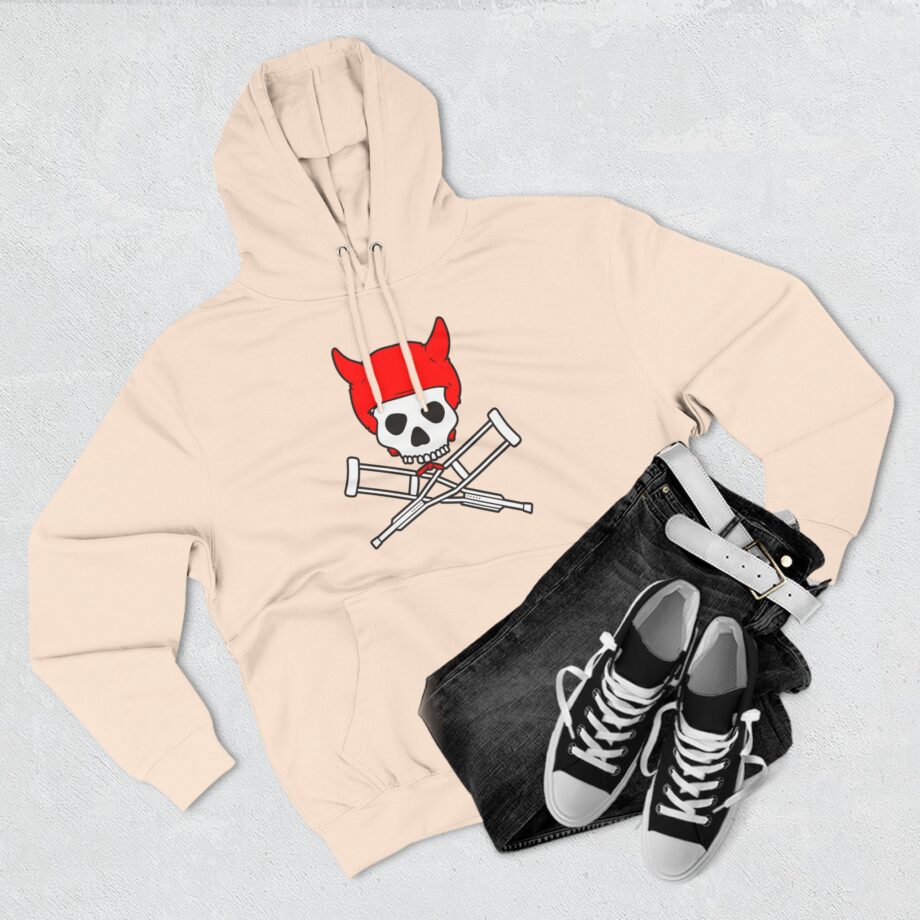 Jackass Devil Horns Skull & Crossbones Three-Panel Fleece Hoodie