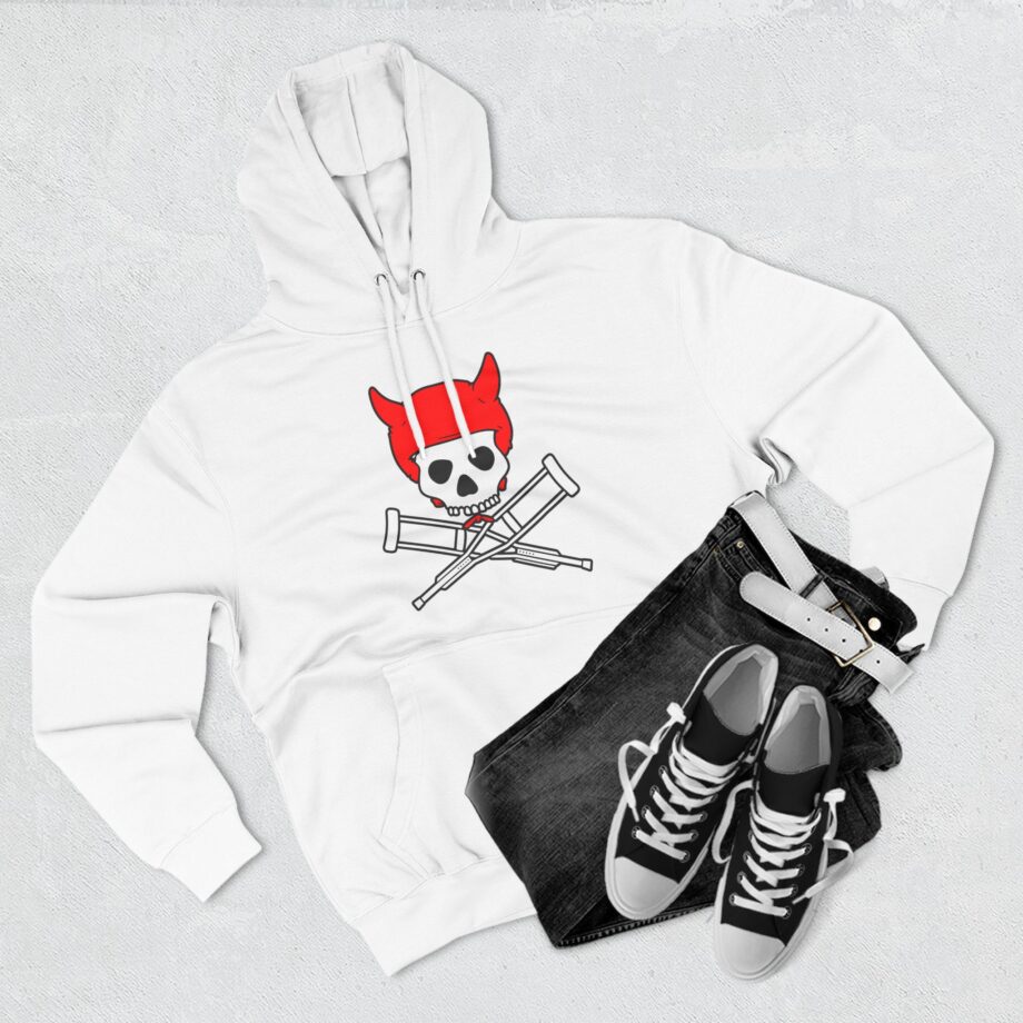 Jackass Devil Horns Skull & Crossbones Three-Panel Fleece Hoodie