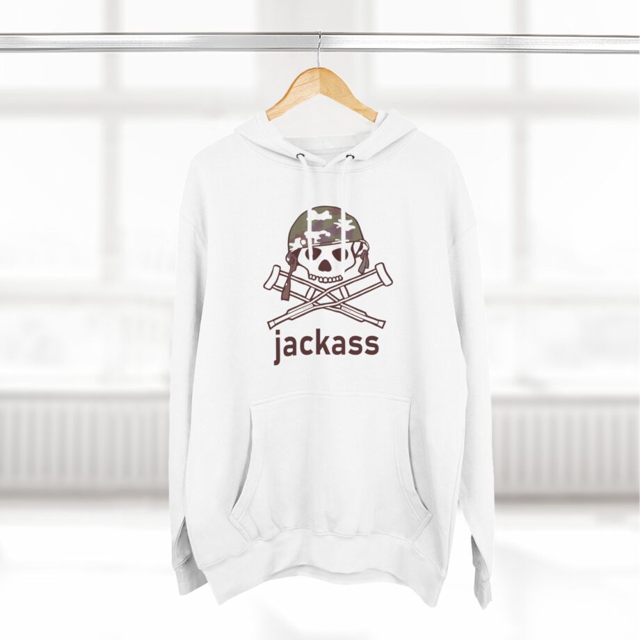 Jackass Camouflage Helmet Three-Panel Fleece Hoodie