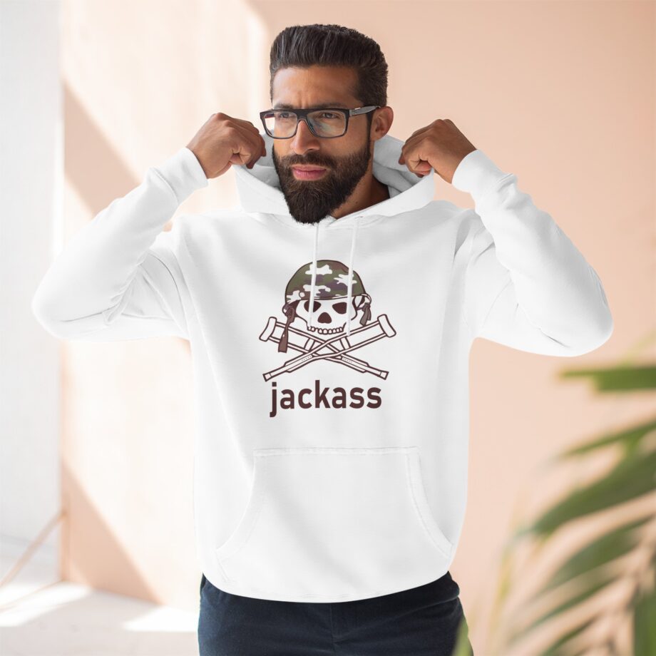 Jackass Camouflage Helmet Three-Panel Fleece Hoodie