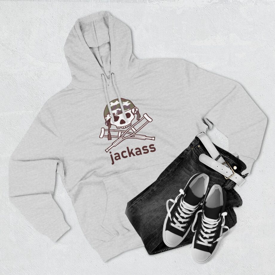 Jackass Camouflage Helmet Three-Panel Fleece Hoodie