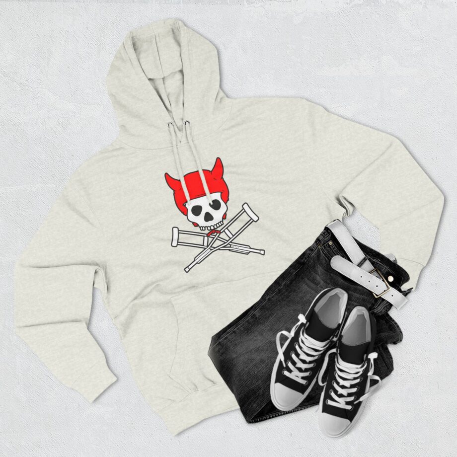 Jackass Devil Horns Skull & Crossbones Three-Panel Fleece Hoodie