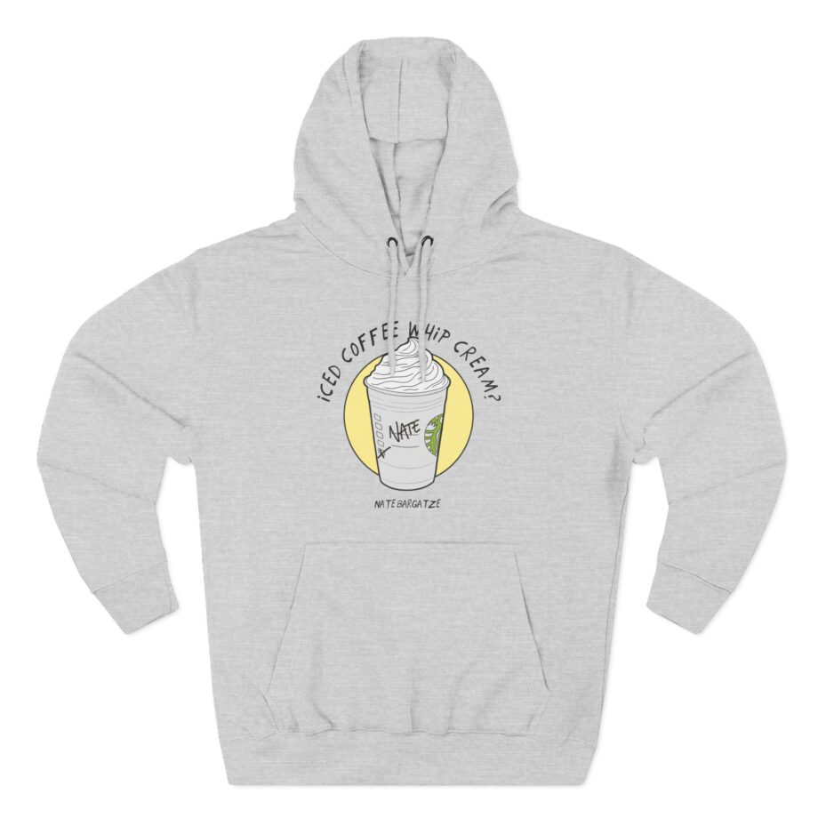 Nate Bargatze - Iced Coffee Whip Cream Three-panel Fleece Hoodie