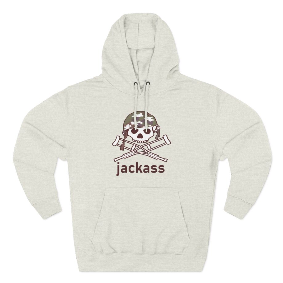 Jackass Camouflage Helmet Three-Panel Fleece Hoodie