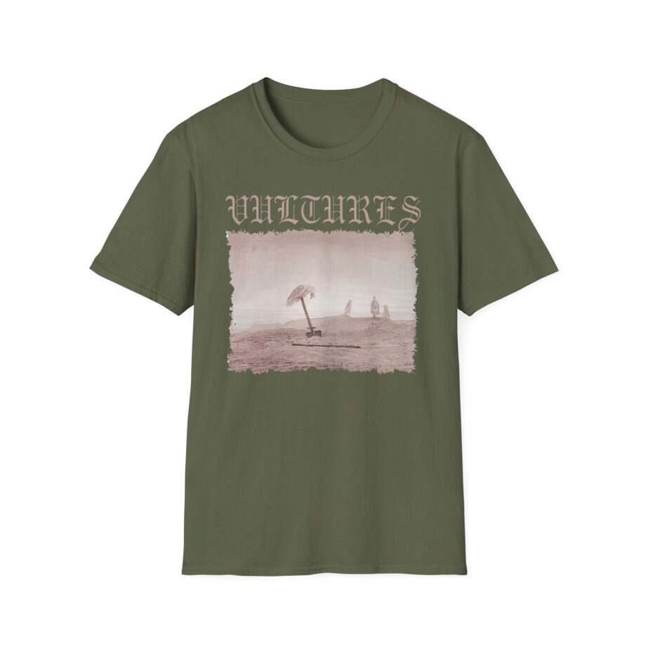 Vultures Graphic Unisex Softstyle T-Shirt - Edgy Vintage Art Tee