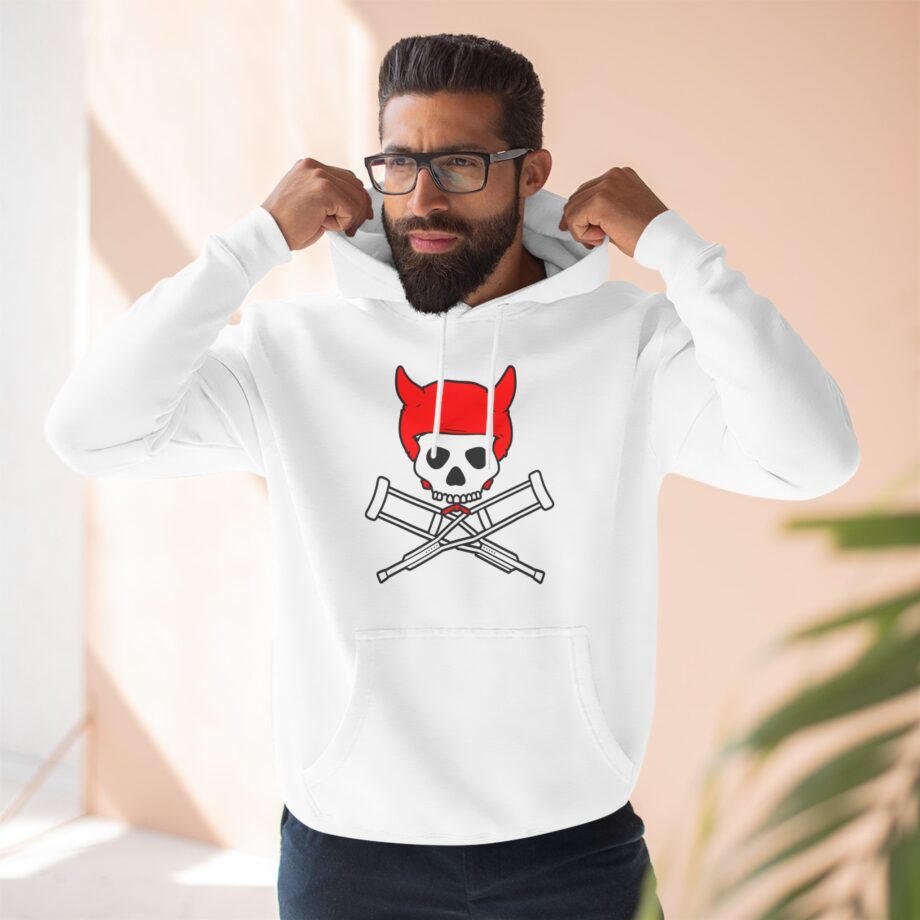 Jackass Devil Horns Skull & Crossbones Three-Panel Fleece Hoodie
