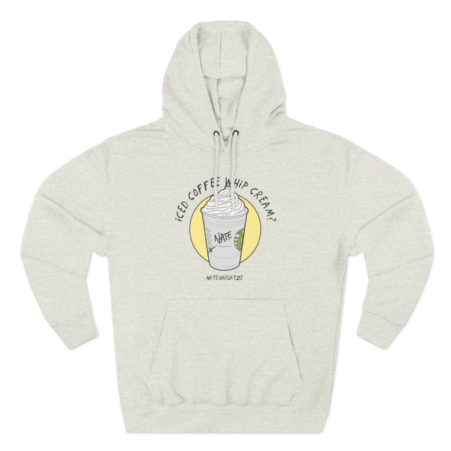 Nate Bargatze - Iced Coffee Whip Cream Three-panel Fleece Hoodie