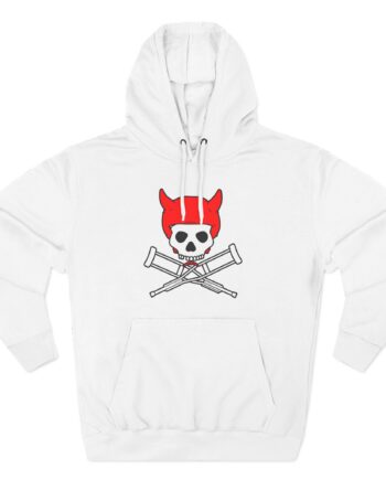 Jackass Devil Horns Skull & Crossbones Three-Panel Fleece Hoodie