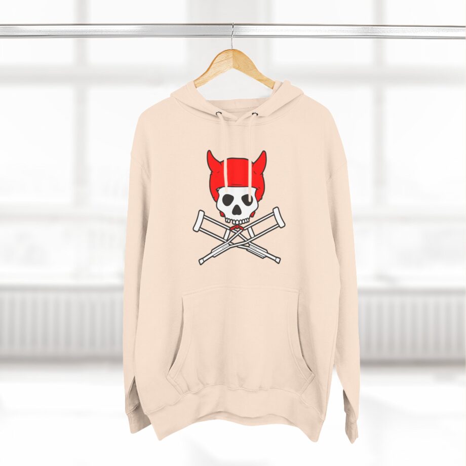 Jackass Devil Horns Skull & Crossbones Three-Panel Fleece Hoodie