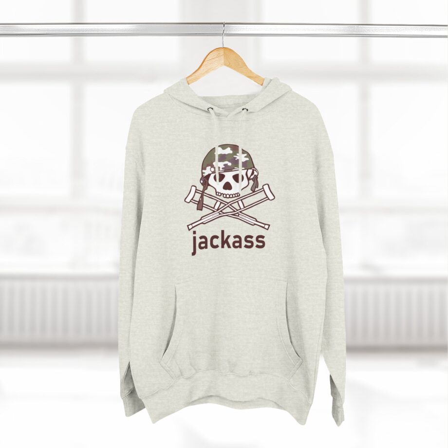 Jackass Camouflage Helmet Three-Panel Fleece Hoodie