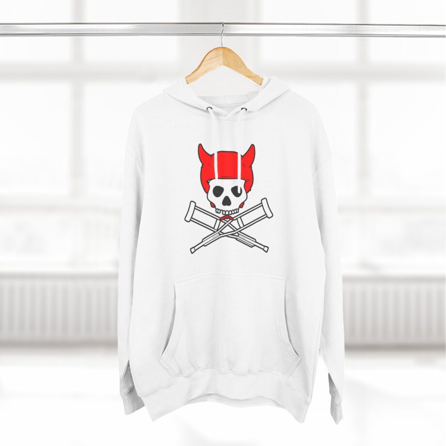 Jackass Devil Horns Skull & Crossbones Three-Panel Fleece Hoodie