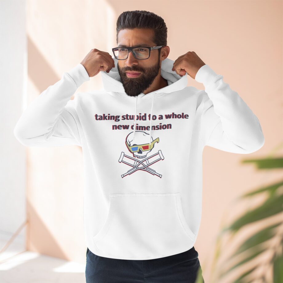 Jackass Taking Stupid to a Whole New Dimension Three-Panel Fleece Hoodie