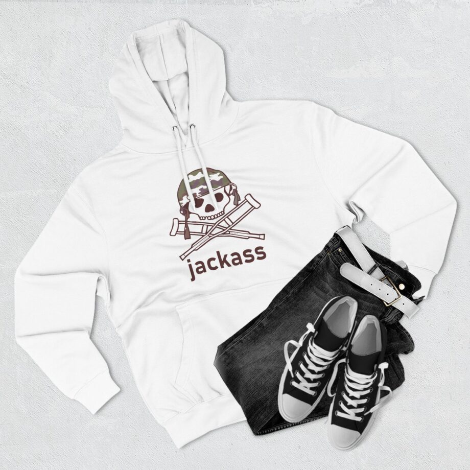 Jackass Camouflage Helmet Three-Panel Fleece Hoodie