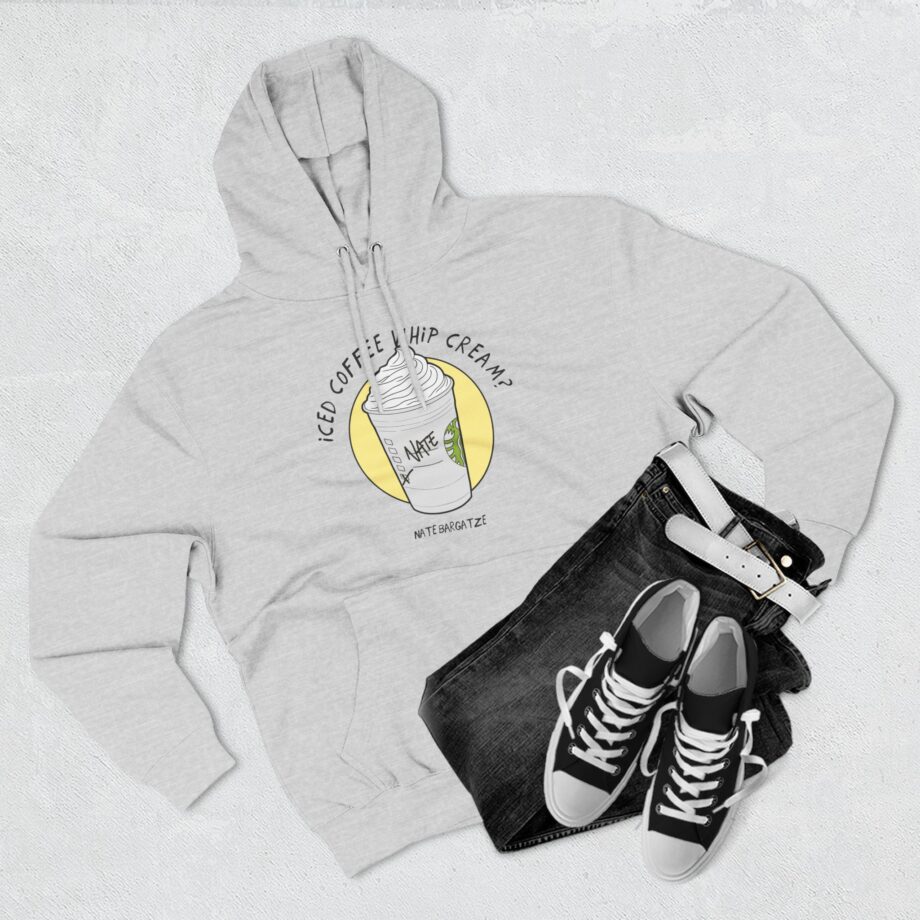 Nate Bargatze - Iced Coffee Whip Cream Three-panel Fleece Hoodie