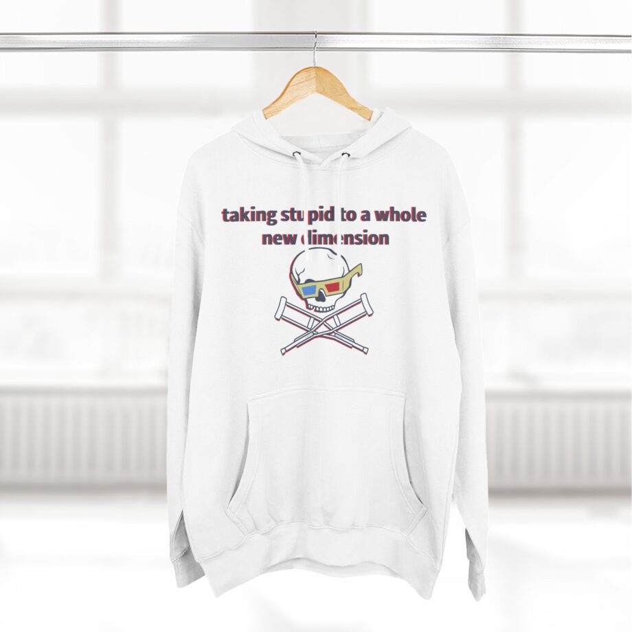 Jackass Taking Stupid to a Whole New Dimension Three-Panel Fleece Hoodie