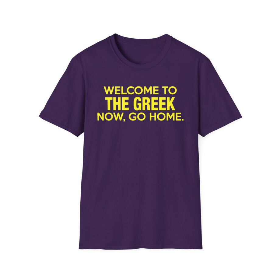 Bleachers  Welcome to the Greek Now, Go Home Unisex Softstyle T-shirt