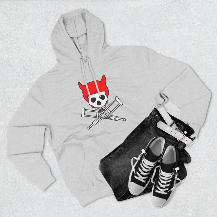 Jackass Devil Horns Skull & Crossbones Three-Panel Fleece Hoodie