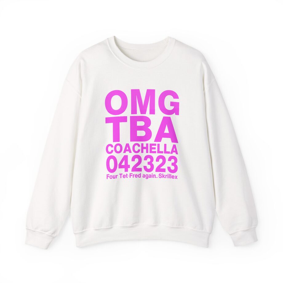Skrillex OMG ТВА COACHELLA 042323 Four Tet. Fred again Unisex Heavy Blend™ Crewneck Sweatshirt