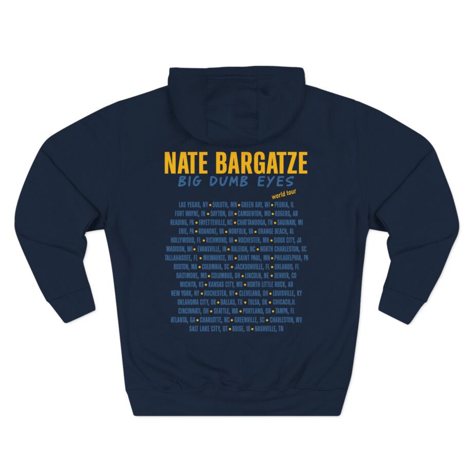 Nate Bargatze Big Dumb Eyes Tour Three-Panel Fleece Hoodie