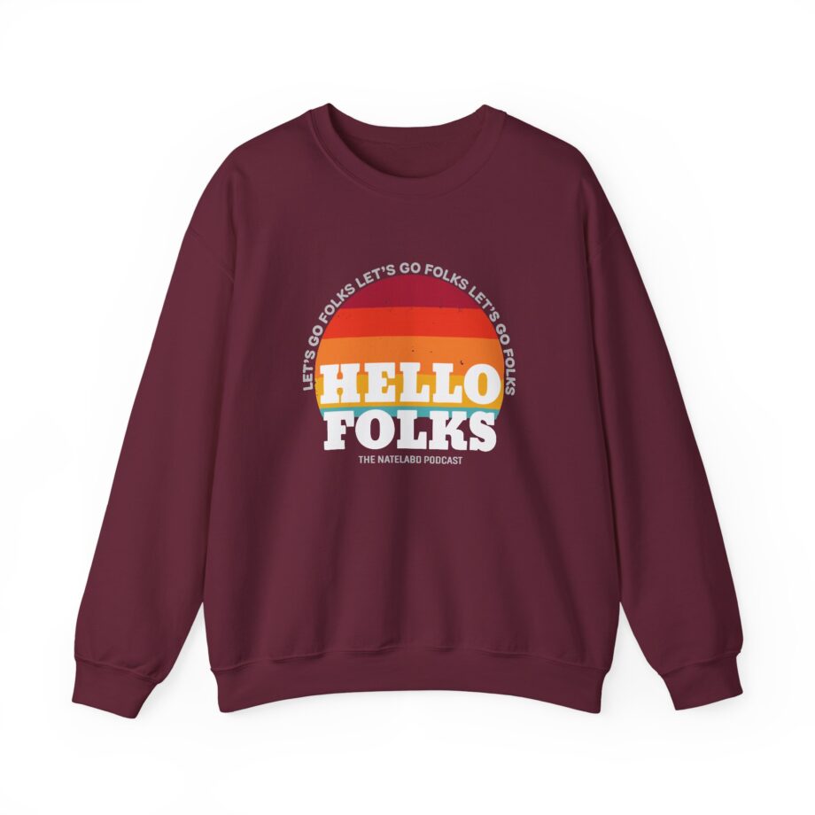 Nate Bargatze Hello Folks Unisex Heavy Blend™ Crewneck Sweatshirt