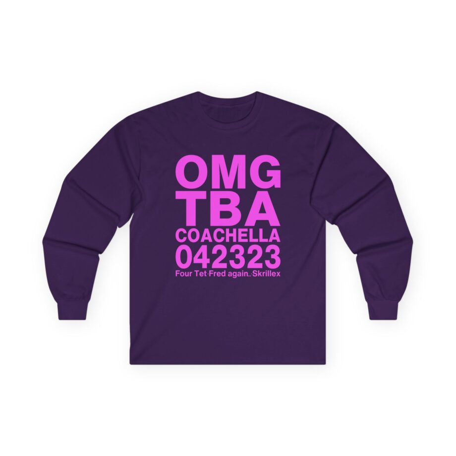 Skrillex OMG ТВА COACHELLA 042323 Four Tet. Fred again Unisex Ultra Cotton Long Sleeve Tee