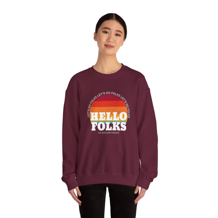 Nate Bargatze Hello Folks Unisex Heavy Blend™ Crewneck Sweatshirt