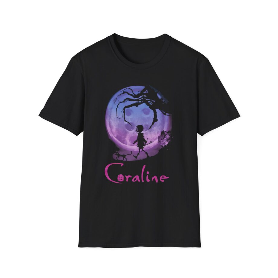 Coraline Button Moon Jumbo Print Unisex Softstyle T-shirt