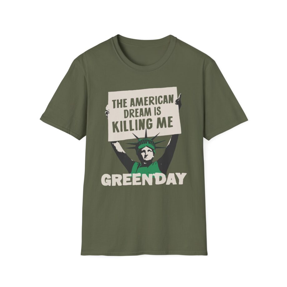 Green Day Lady Liberty Protest Unisex Softstyle T-shirt