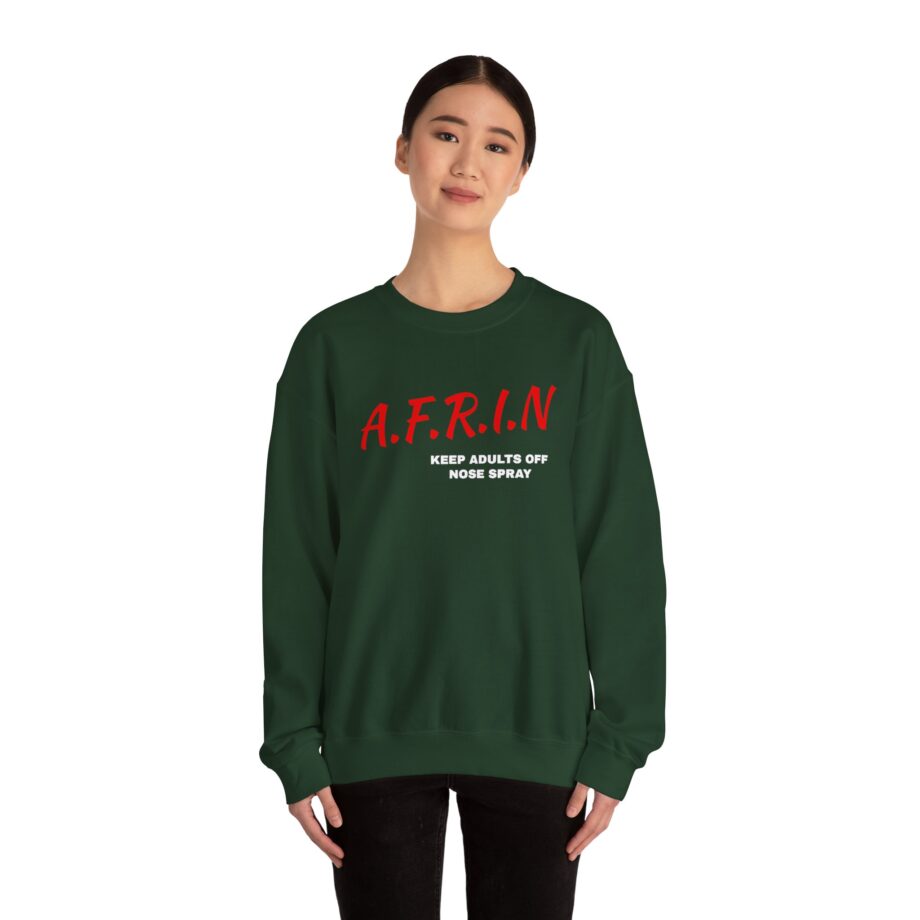 Nate Bargatze Afrin Keep Adults of Nose Spray Unisex Heavy Blend™ Crewneck Sweatshirt