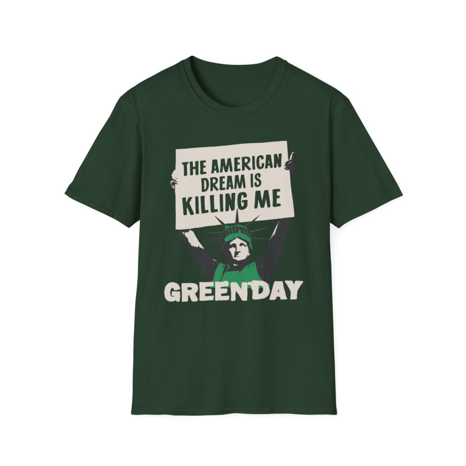 Green Day Lady Liberty Protest Unisex Softstyle T-shirt