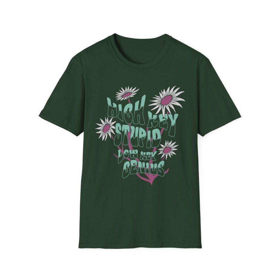 High Key Stupid Low Key Genius Unisex Softstyle T-Shirt