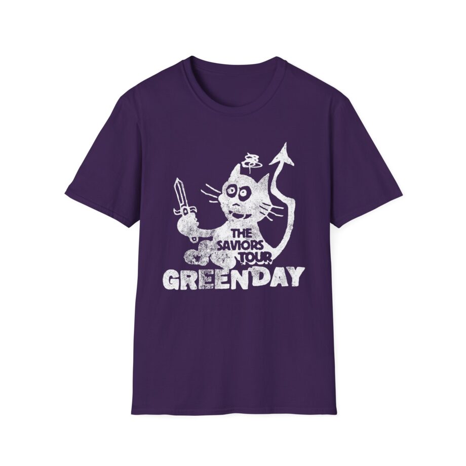 Green Day Cat and Sword Unisex Softstyle T-shirt