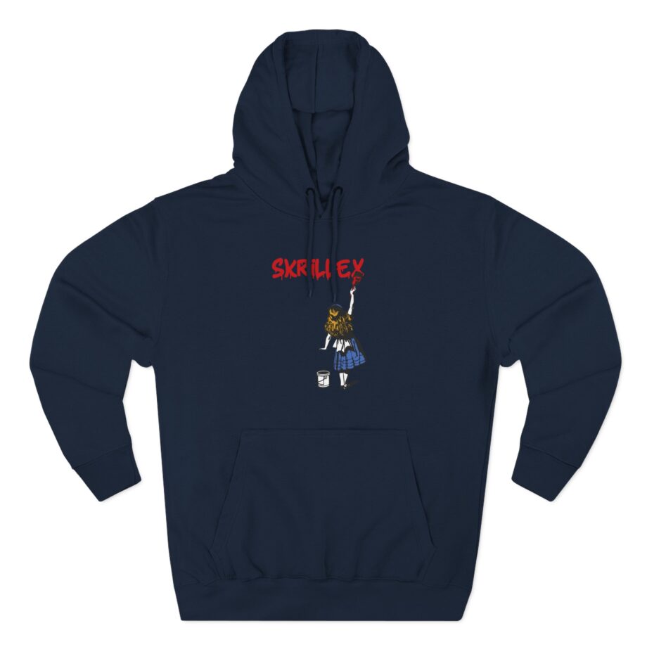 Skrillex red girl Three-Panel Fleece Hoodie