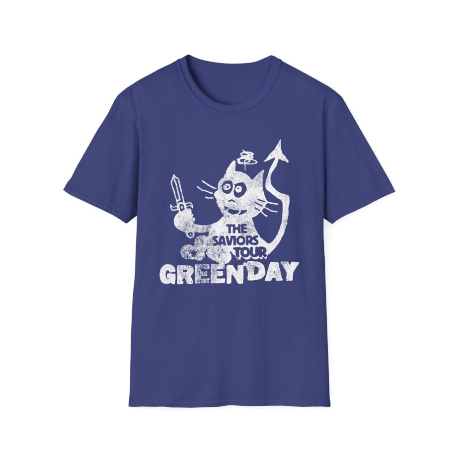 Green Day Cat and Sword Unisex Softstyle T-shirt
