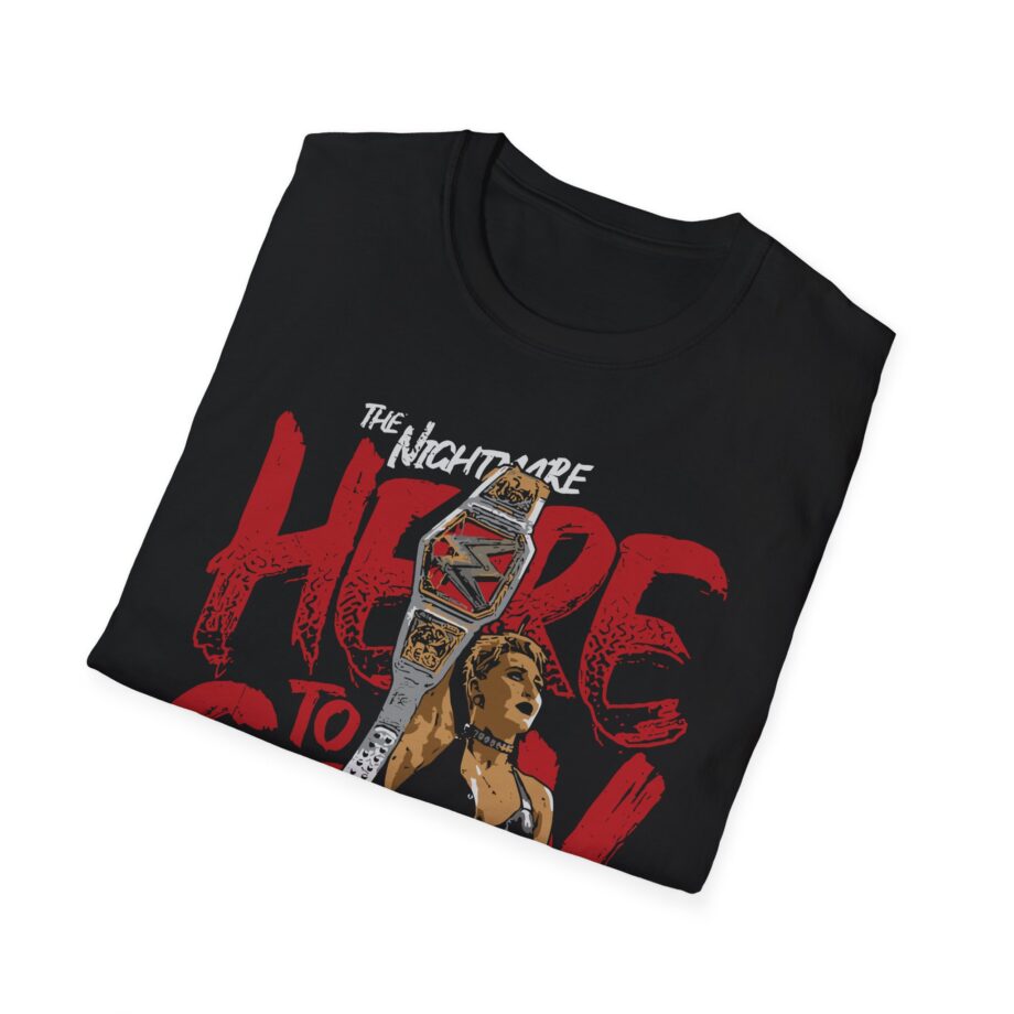 Rhea Ripley Here to Stay WHT Unisex Softstyle T-Shirt