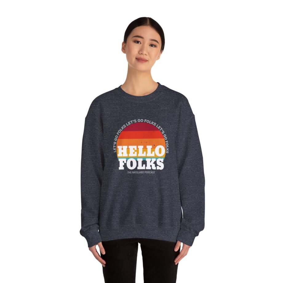 Nate Bargatze Hello Folks Unisex Heavy Blend™ Crewneck Sweatshirt