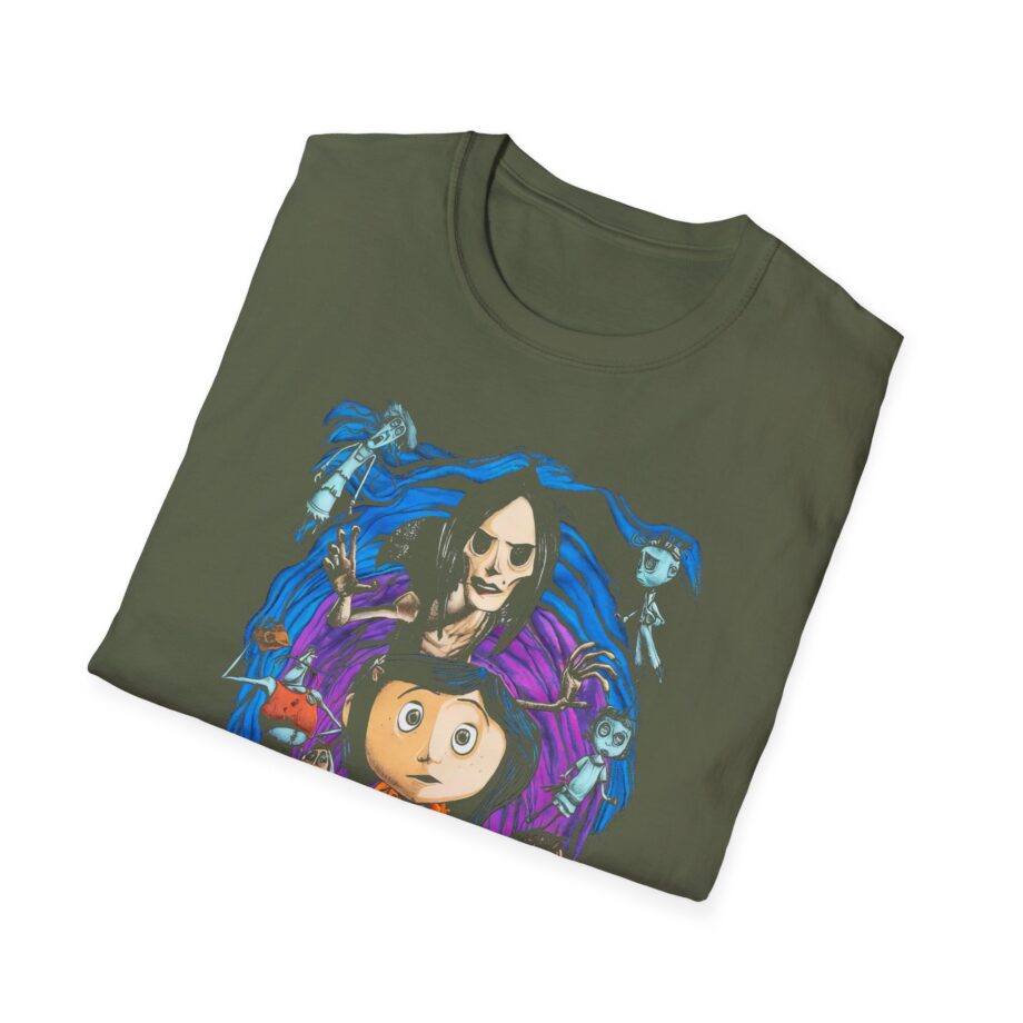 Coraline Spiral Tunnel Character Unisex Softstyle T-shirt