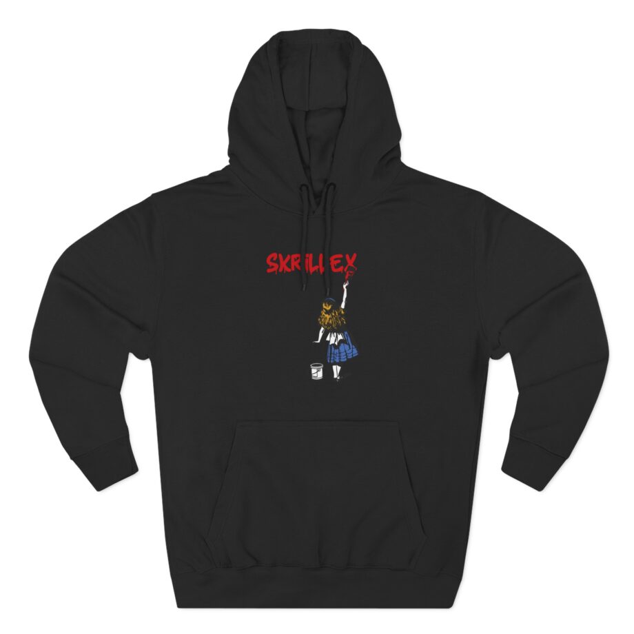 Skrillex red girl Three-Panel Fleece Hoodie