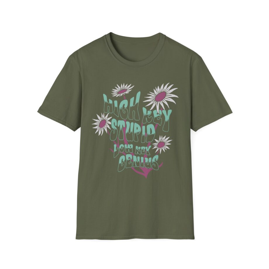 High Key Stupid Low Key Genius Unisex Softstyle T-Shirt