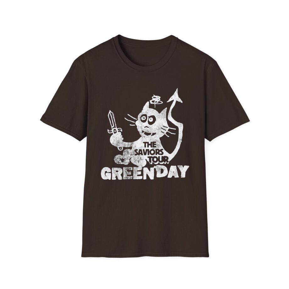Green Day Cat and Sword Unisex Softstyle T-shirt