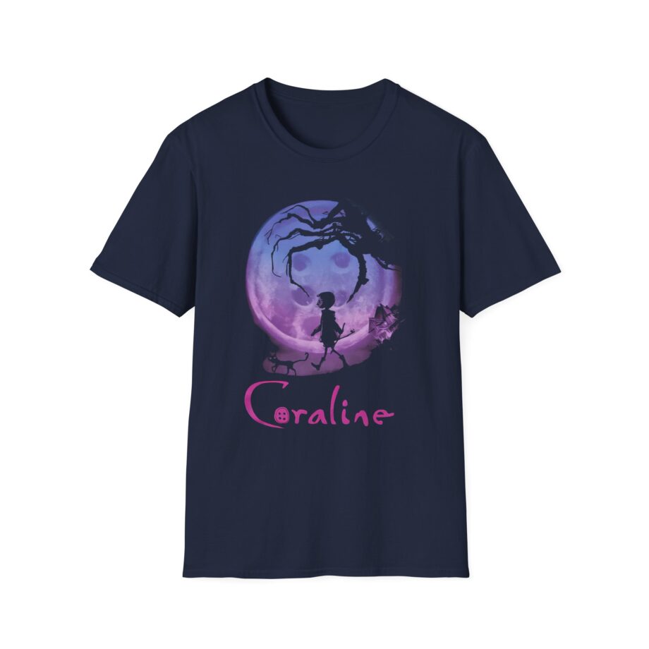 Coraline Button Moon Jumbo Print Unisex Softstyle T-shirt