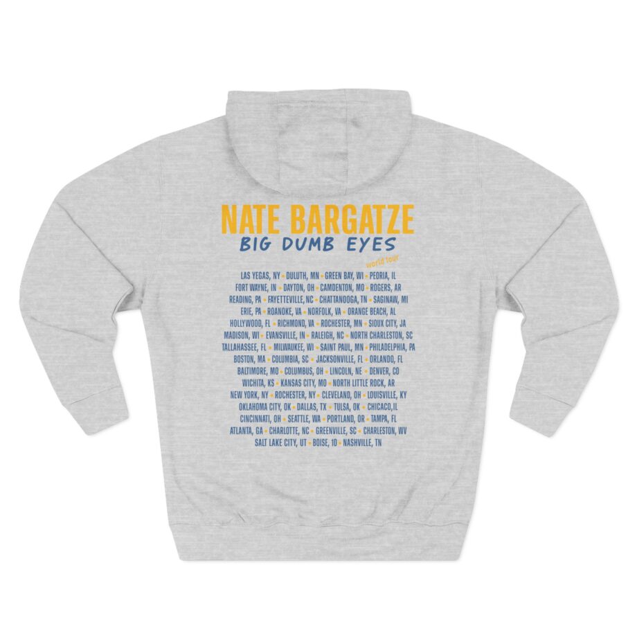 Nate Bargatze Big Dumb Eyes Tour Three-Panel Fleece Hoodie