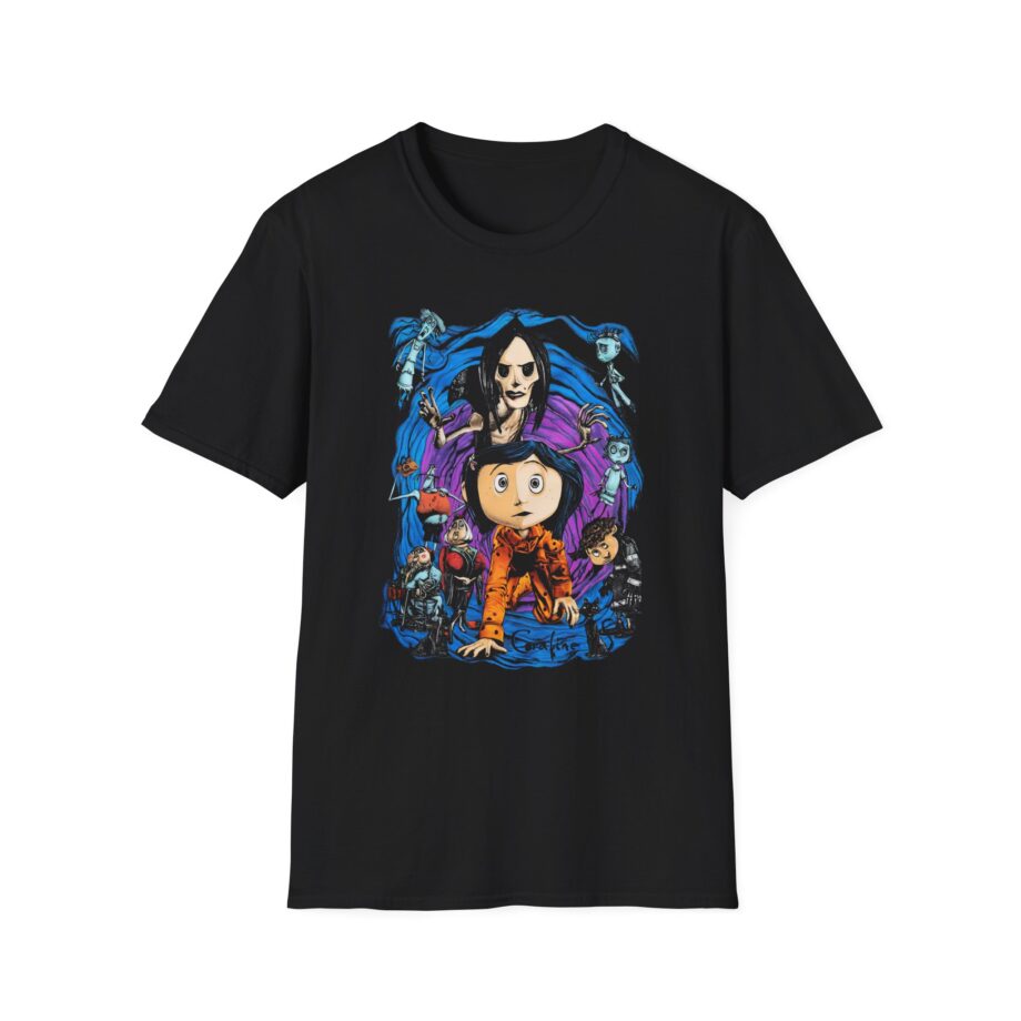Coraline Spiral Tunnel Character Unisex Softstyle T-shirt